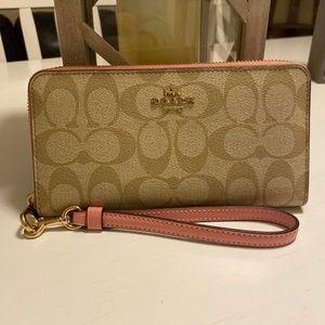 Coach long zip around wallet